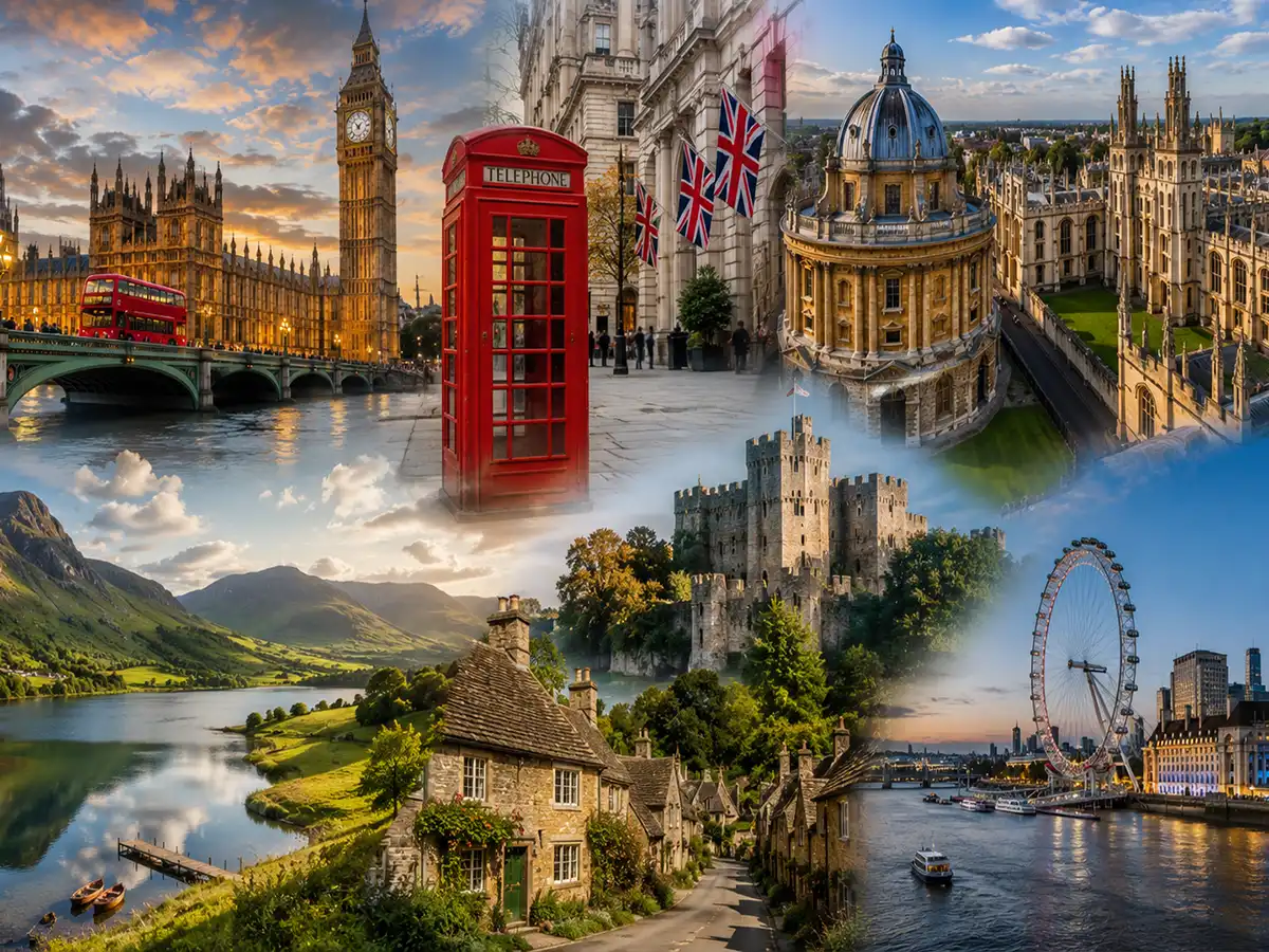 A variety of English cities and experiences