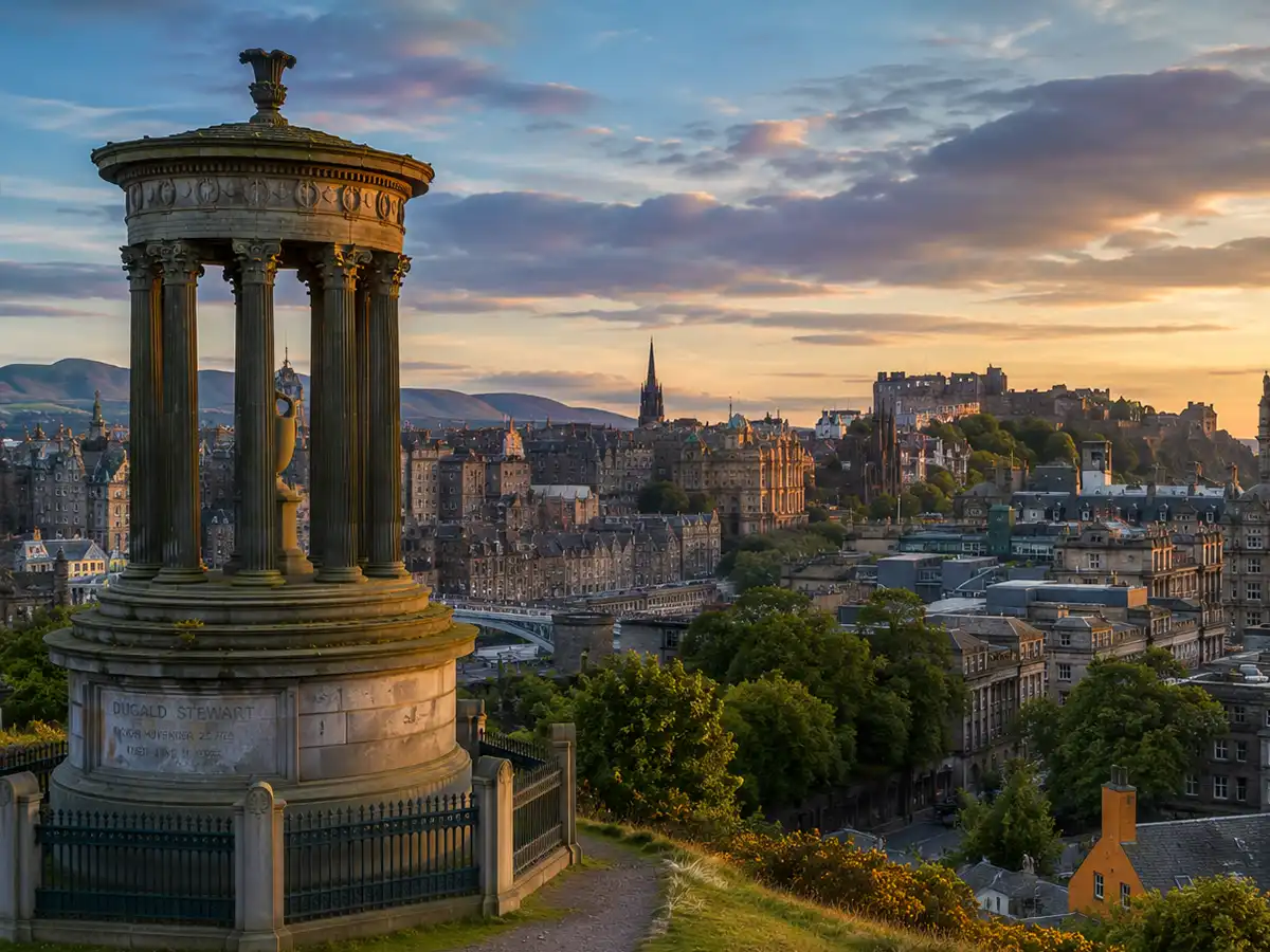 The Edinburgh skyline at sunset
