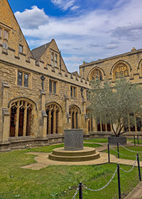 Historic colleges and university courtyards